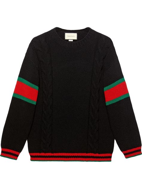 mens black gucci jumper|designer crewneck sweaters for men.